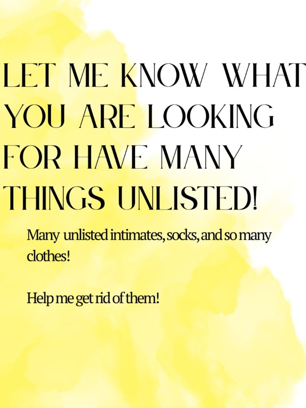 UNLISTED INVENTORY